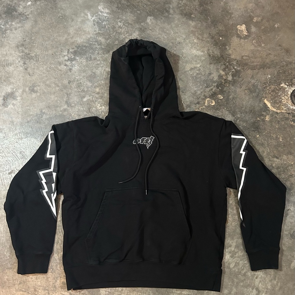Off-White - Lightning Edition Black Hoodie Large